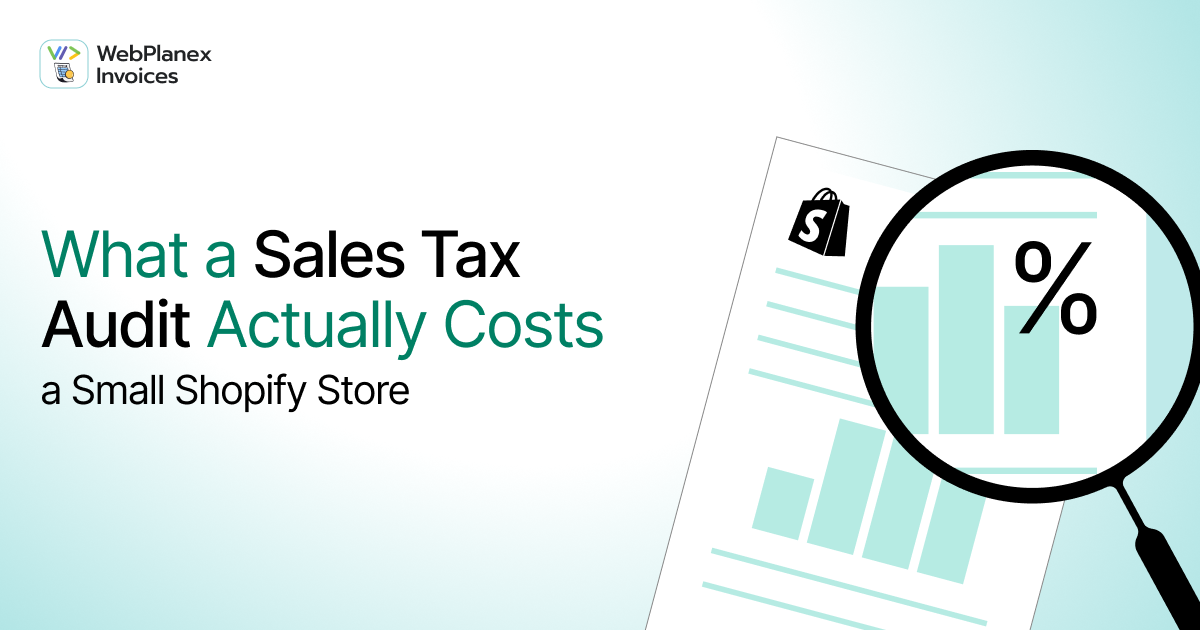 Small business invoices and sales tax records ready for audit