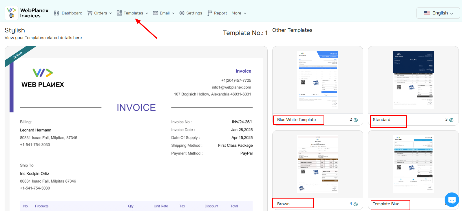 Choose Your Invoice Template